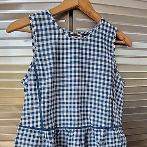 j. crew 100% silk gingham top 4P
